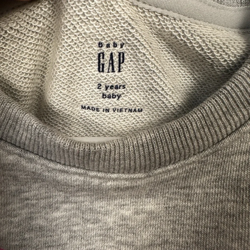 Baby Gap Girls Layered Look Sweatshirt - Gap Athletic Logo Size 2 Years Grey NWT